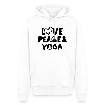 Yoga Méditation Spa Namaste - Sweat à capuche Premium bio Homme - blanc - Devant - Nico (187cm)