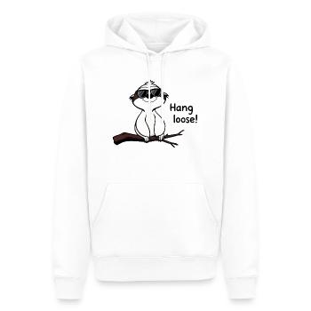 Lachendes Faultier mit Sonnenbrille auf Ast - Männer Premium Bio Hoodie - Weiß - Vorne - Nico (187cm)