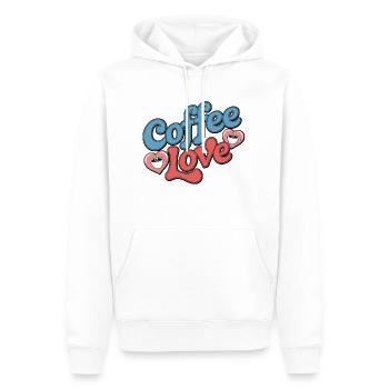 Kaffee-Liebe - Männer Premium Bio Hoodie - Weiß - Vorne - Nico (187cm)