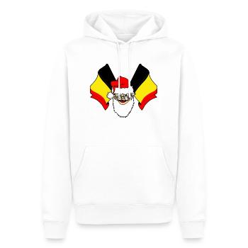 Weihnachtsmann mit zwei belgischen Flaggen - Männer Premium Bio Hoodie - Weiß - Vorne - Nico (187cm)