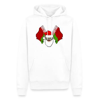 Weihnachtsmann Flagge Weißrussland Text Banner - Männer Premium Bio Hoodie - Weiß - Vorne - Nico (187cm)