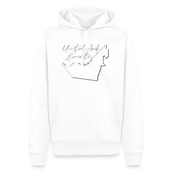 (Émirats arabes unis) Carte des Émirats comme contour EN - Sweat à capuche Premium bio Homme - blanc - Devant - Nico (187cm)