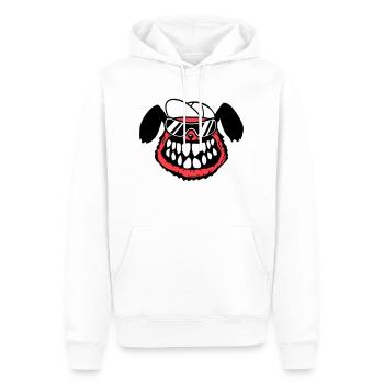 chien monstre méchant dangereux dents sourire sourire - Sweat à capuche Premium bio Homme - blanc - Devant - Nico (187cm)