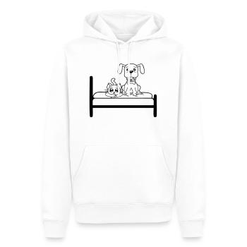 Hund Bett Katze Zwei Freunde Team Kätzchen 2 Crew - Männer Premium Bio Hoodie - Weiß - Vorne - Nico (187cm)
