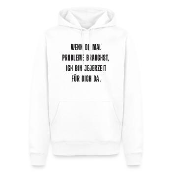 Problem? Ich bin da! - Männer Premium Bio Hoodie - Weiß - Vorne - Nico (187cm)
