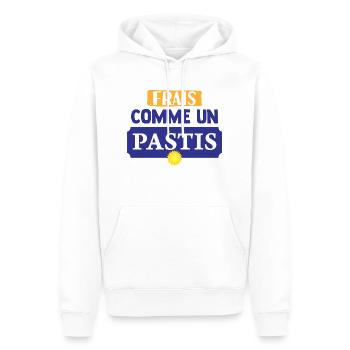 Frais comme un pastis Homme Beauf Humour Apéro - Sweat à capuche Premium bio Homme - blanc - Devant - Nico (187cm)