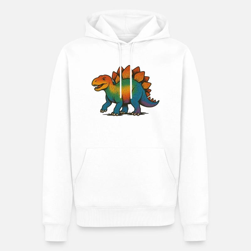 dinosaurier pride regenbogen - Männer Premium Bio Hoodie - Weiß