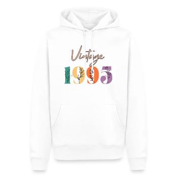 Vintage 1995 florale - Sweat à capuche Premium bio Homme - blanc - Devant - Nico (187cm)