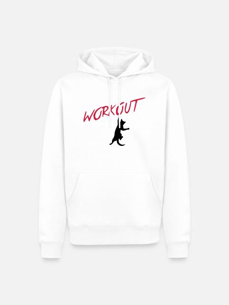 workout - Männer Premium Bio Hoodie - Weiß