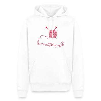Wollknäuel mit Nadeln / wool n knitting needles ( - Männer Premium Bio Hoodie - Weiß - Vorne - Nico (187cm)