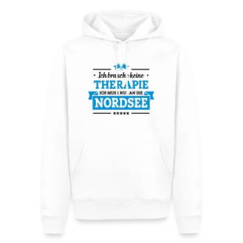 Nur an die Nordsee - Männer Premium Bio Hoodie - Weiß - Vorne - Nico (187cm)
