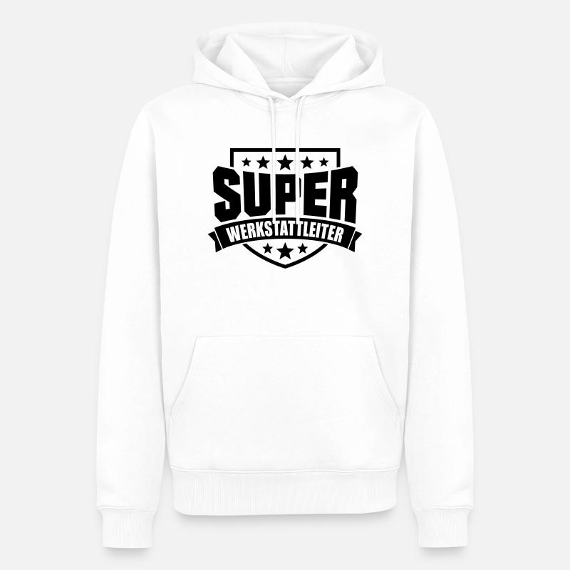 Super Werkstattleiter - Männer Premium Bio Hoodie - Weiß