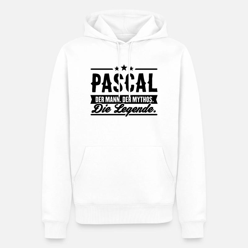 Mann Mythos Legende Pascal - Männer Premium Bio Hoodie - Weiß