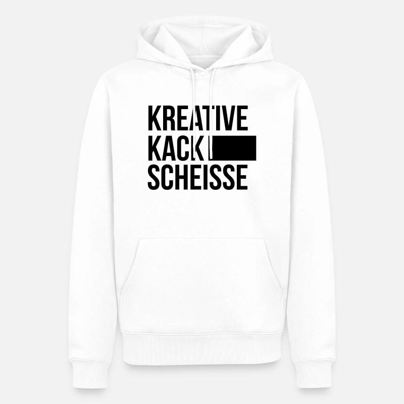 CREATIVE KACK MERDE - Sweat à capuche Premium bio Homme - blanc