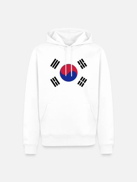 Korean Flag - Männer Premium Bio Hoodie - Weiß