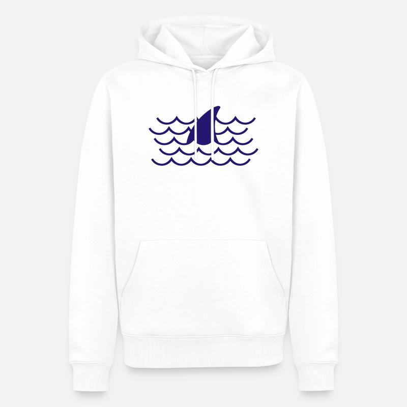 Haifischflosse - Männer Premium Bio Hoodie - Weiß