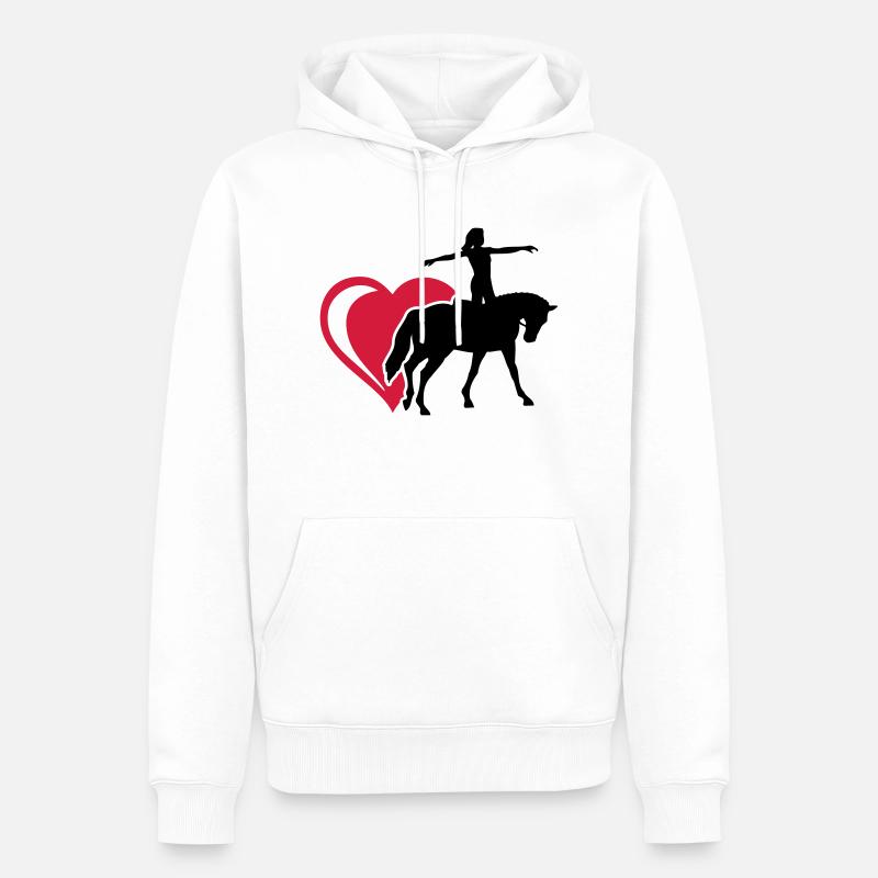 Herz Voltigieren - Männer Premium Bio Hoodie - Weiß