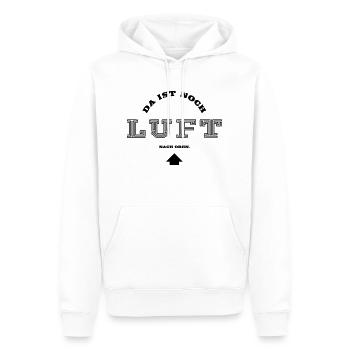Da ist noch Luft nach oben - Männer Premium Bio Hoodie - Weiß - Vorne - Nico (187cm)
