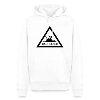 bauhelfer - Männer Premium Bio Hoodie - Weiß - Vorne - Nico (187cm)