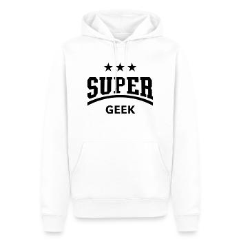 Super Geek - Männer Premium Bio Hoodie - Weiß - Vorne - Nico (187cm)