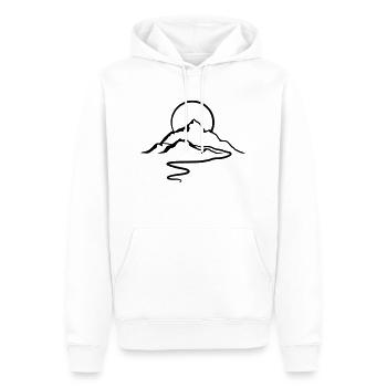 Berge Alpen Wanderweg Sonne - Männer Premium Bio Hoodie - Weiß - Vorne - Nico (187cm)