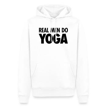 Real Men Do Yoga - Männer Premium Bio Hoodie - Weiß - Vorne - Nico (187cm)