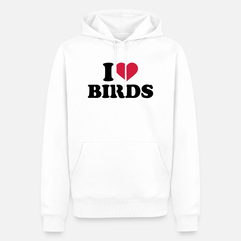 Vogel - Männer Premium Bio Hoodie - Weiß
