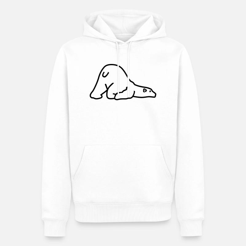 Eisbär - Männer Premium Bio Hoodie - Weiß
