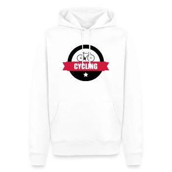 Cycling - Sweat à capuche Premium bio Homme - blanc - Devant - Nico (187cm)