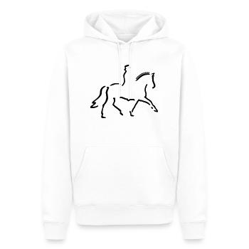 Dressurreiter / Dressurpferd (alle Farben mögl.) - Männer Premium Bio Hoodie - Weiß - Vorne - Nico (187cm)