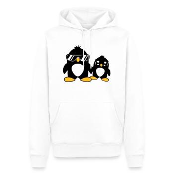 pingouin papa enfant bébé garçon père fils fille f - Sweat à capuche Premium bio Homme - blanc - Devant - Nico (187cm)