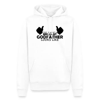 brilliant godfather - Men’s Premium Organic Hoodie - white - Front - Nico (187cm)