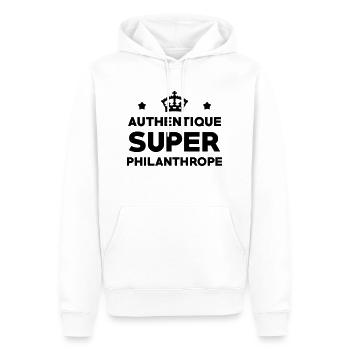 Philanthrope / Philanthropie / Association / - Sweat à capuche Premium bio Homme - blanc - Devant - Nico (187cm)