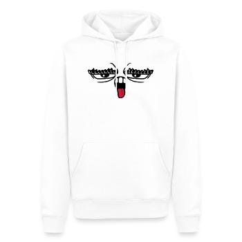 zunge rausstrecken mund 2 augenbrauen augen gesich - Männer Premium Bio Hoodie - Weiß - Vorne - Nico (187cm)