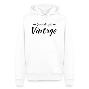 I'm not old, just vintage - Männer Premium Bio Hoodie - Weiß - Vorne - Nico (187cm)