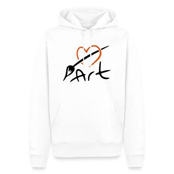 liebe Kunst modernes Design - Männer Premium Bio Hoodie - Weiß - Vorne - Nico (187cm)