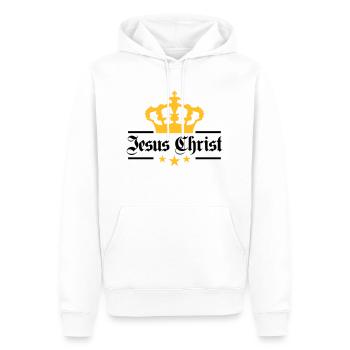 mr roi couronne roi jésus logo symbole christ croi - Sweat à capuche Premium bio Homme - blanc - Devant - Nico (187cm)