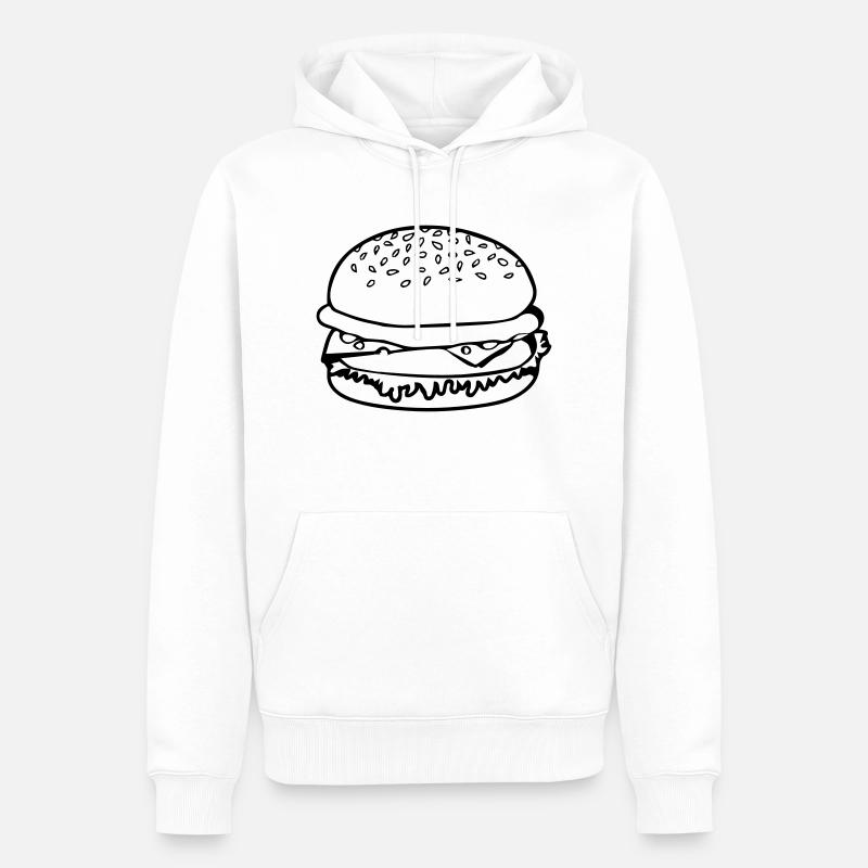 Hamburger de restauration rapide - Sweat à capuche Premium bio Homme - blanc