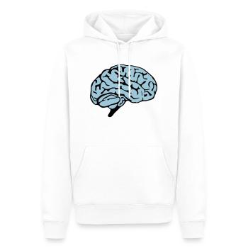 brain design - Männer Premium Bio Hoodie - Weiß - Vorne - Nico (187cm)