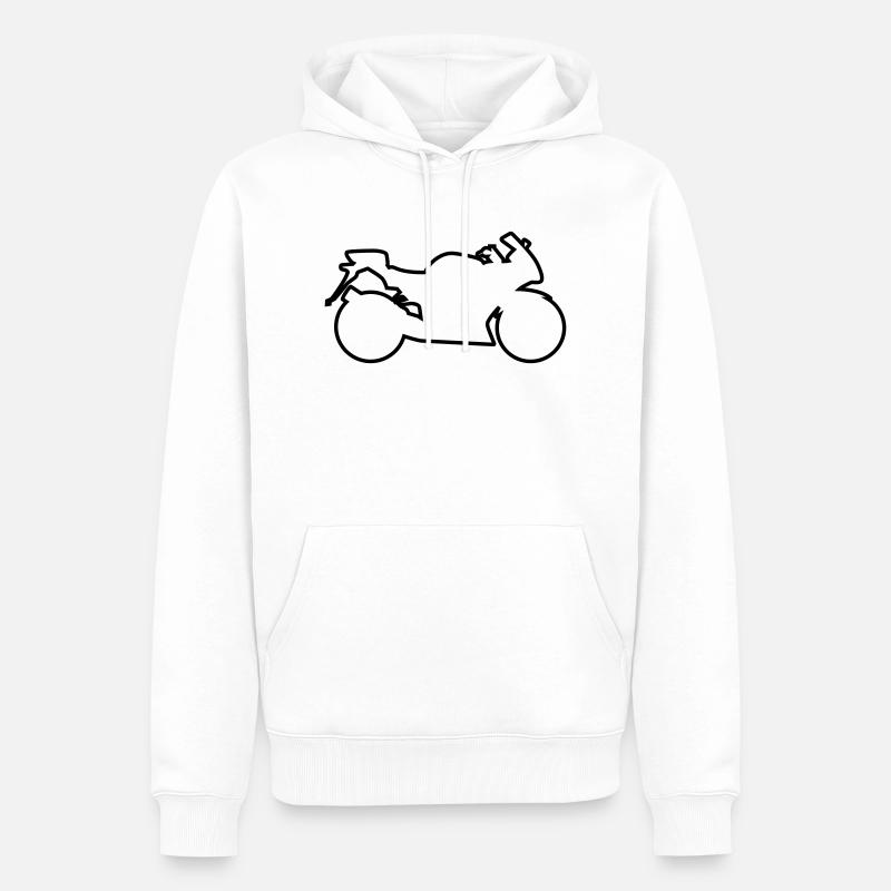 motorrad - Männer Premium Bio Hoodie - Weiß