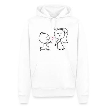 ehepaar_antrag_002 - Männer Premium Bio Hoodie - Weiß - Vorne - Nico (187cm)