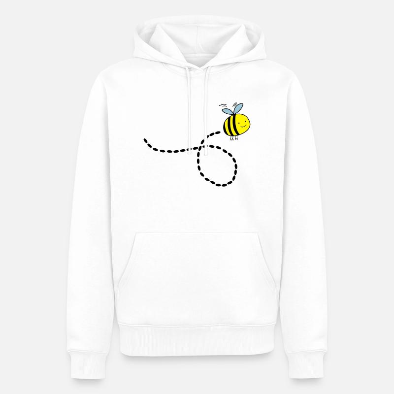 flying_bee_02 - Männer Premium Bio Hoodie - Weiß