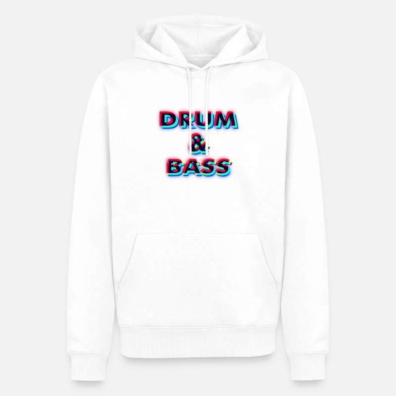 DnB GLITCH - Männer Premium Bio Hoodie - Weiß