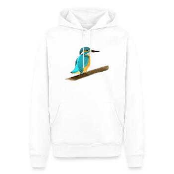 Martin pêcheur d Europe - Sweat à capuche Premium bio Homme - blanc - Devant - Nico (187cm)
