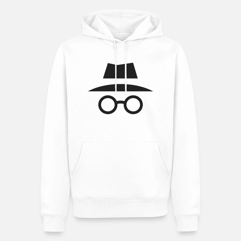 Mode navigation privée. - Sweat à capuche Premium bio Homme - blanc