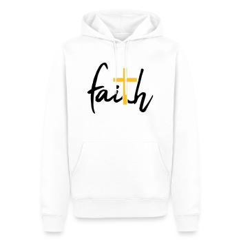 Faith Kreuz Glaube - Männer Premium Bio Hoodie - Weiß - Vorne - Nico (187cm)