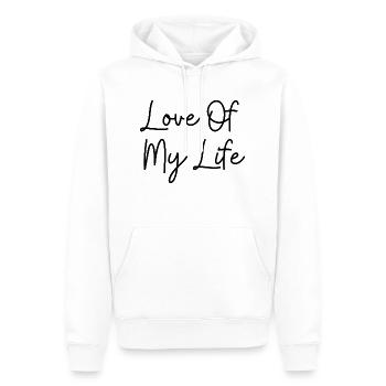 Love Of My Life - Sweat à capuche Premium bio Homme - blanc - Devant - Nico (187cm)