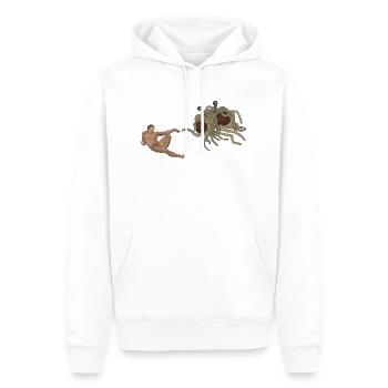 La création d’Adam - Sweat à capuche Premium bio Homme - blanc - Devant - Nico (187cm)