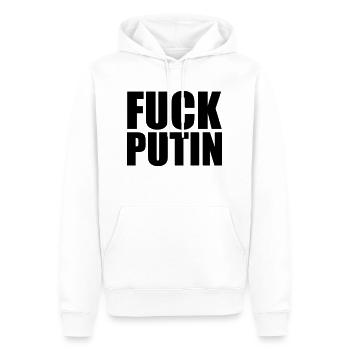 FUCK PUTIN - Männer Premium Bio Hoodie - Weiß - Vorne - Nico (187cm)