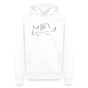 Armadillo Line Art - Minimalist - Men’s Premium Organic Hoodie - white - Front - Nico (187cm)